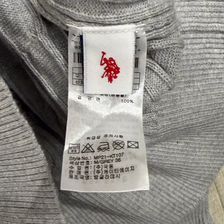 [BUNJANG] U.S. Polo Assn. Cable Knit Sweater Gray / U.S.폴로 케이블 꽈배기 니트  2XL 그레이