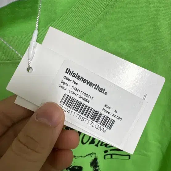 [BUNJANG] Thisisneverthat Otter Tee Light Green M Size / Thisisneverthat Otter Tee 라이트 그린 M