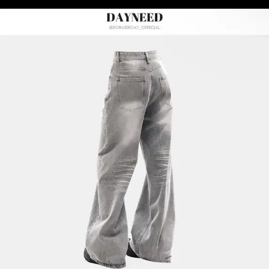 [BUNJANG] Light Gray Washed Wide Denim Pants M / 라이트 그레이 워싱 와이드데님 팬츠 M