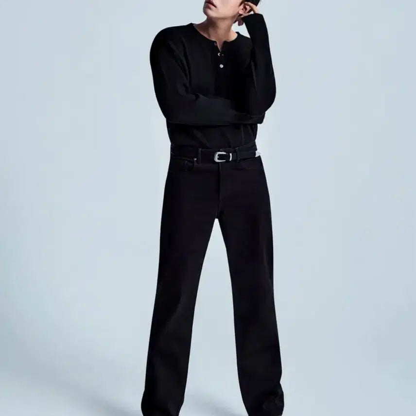 [BUNJANG] Musinsa Standard Loose Straight Denim Pants [Black] / 무탠다드 루즈 스트레이트 데님 팬츠 [블랙]