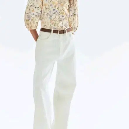 [BUNJANG] H&amp;M Floral Puff Sleeve Blouse / H&amp;M 플라워 퍼프소매블라우스