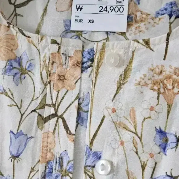 [BUNJANG] H&amp;M Floral Puff Sleeve Blouse / H&amp;M 플라워 퍼프소매블라우스