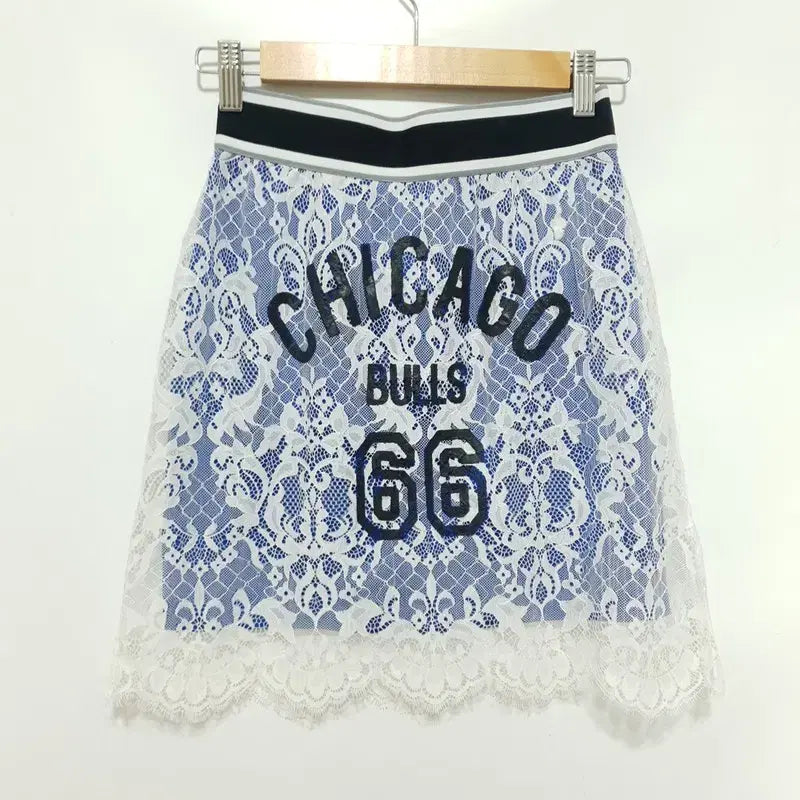[BUNJANG] NBA Lettering Layered Skirt / NBA 레터링 레이스 레이어드 스커트 26_S0439