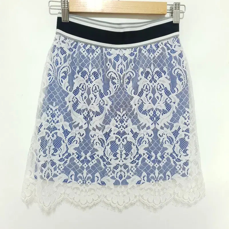 [BUNJANG] NBA Lettering Layered Skirt / NBA 레터링 레이스 레이어드 스커트 26_S0439