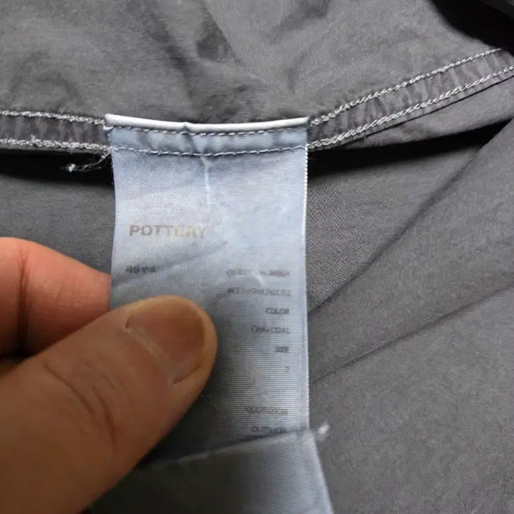 [BUNJANG] Pottery Garment Dyed Charcoal Shirt - Size 2 / 포터리 가먼트다이드 셔츠 차콜 2사이즈