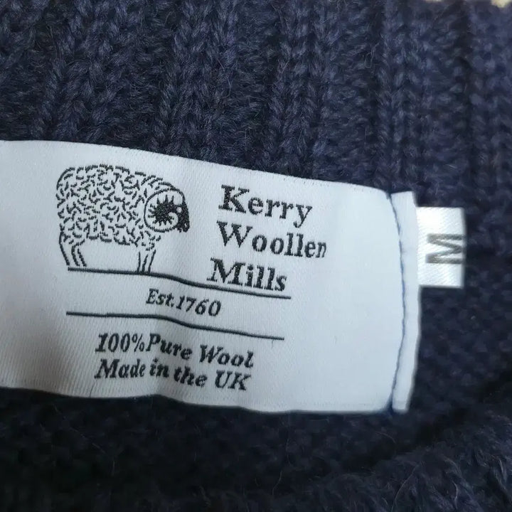[BUNJANG] Kerry Woollen Mills Navy Pure Wool Knit Sweater / M)Kerry Woollen Mills 네이비 퓨어 울 니트