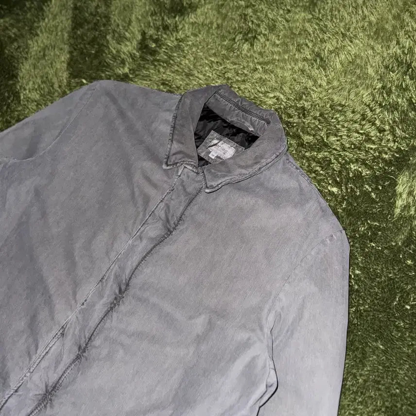 [BUNJANG] Series Padded Washed Snap Button Coat Jacket Gray / [110] Series 시리즈 패디드 워싱 스냅 버튼 코트 자켓 그레이