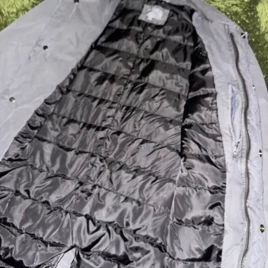 [BUNJANG] Series Padded Washed Snap Button Coat Jacket Gray / [110] Series 시리즈 패디드 워싱 스냅 버튼 코트 자켓 그레이