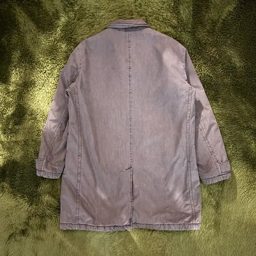 [BUNJANG] Series Padded Washed Snap Button Coat Jacket Gray / [110] Series 시리즈 패디드 워싱 스냅 버튼 코트 자켓 그레이