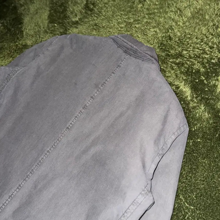 [BUNJANG] Series Padded Washed Snap Button Coat Jacket Gray / [110] Series 시리즈 패디드 워싱 스냅 버튼 코트 자켓 그레이