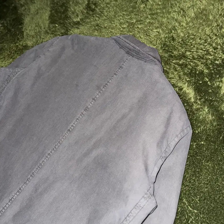 [BUNJANG] Series Padded Washed Snap Button Coat Jacket Gray / [110] Series 시리즈 패디드 워싱 스냅 버튼 코트 자켓 그레이