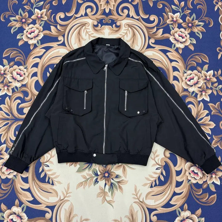 [BUNJANG] TRILLION 2-Way Zipper Point Jacket (Black) / (L)트릴리온 TRILLION 지퍼 포인트 자켓(블랙,2WAY지퍼)