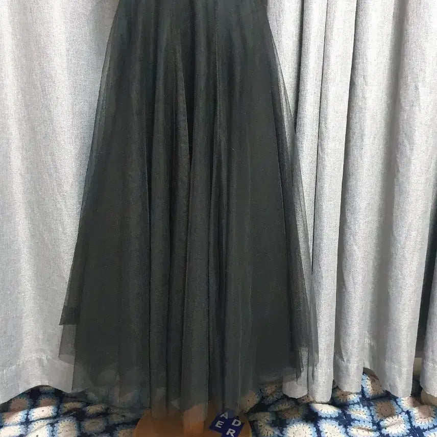 [BUNJANG] Black Shaw Long Skirt / 밴딩 블랙샤 롱스커트