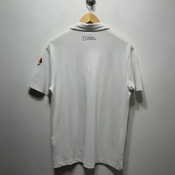 [BUNJANG] National Geographic White Polo Shirt (Size 100) / 내셔널지오그래픽 화이트 반팔 폴로티셔츠 100사이즈