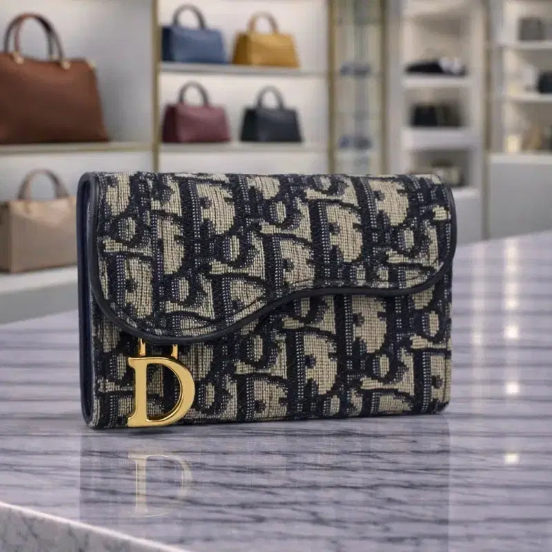 [BUNJANG] Dior Oblique Jacquard Saddle Bloom Card Wallet / [S급] 디올 오블리크 자카드 새들 블룸 카드 지갑 판매합니다!!!