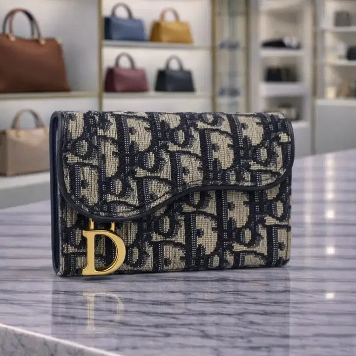 [BUNJANG] Dior Oblique Jacquard Saddle Bloom Card Wallet / [S급] 디올 오블리크 자카드 새들 블룸 카드 지갑 판매합니다!!!