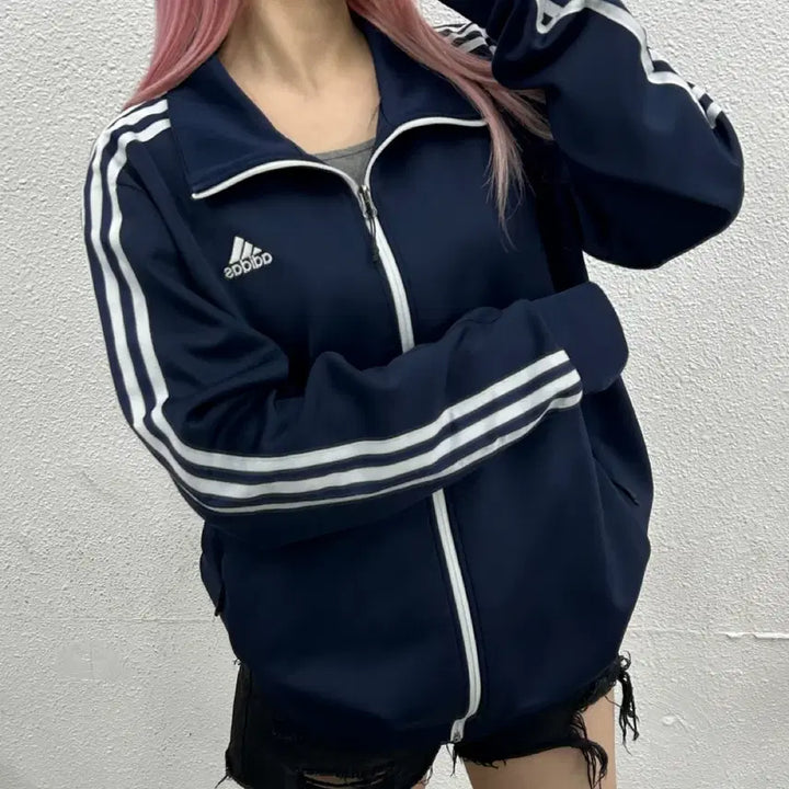 [BUNJANG] Adidas Essential Navy Track Top 2XL / 아디다스 에센셜 네이비 트랙탑 2XL