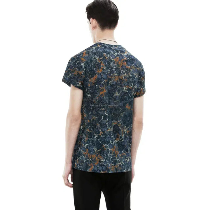 [BUNJANG] Acne Blue Marble Short-Sleeve T-Shirt / Acne 아크네 신상 블루 대리석 마블 반팔 티셔츠