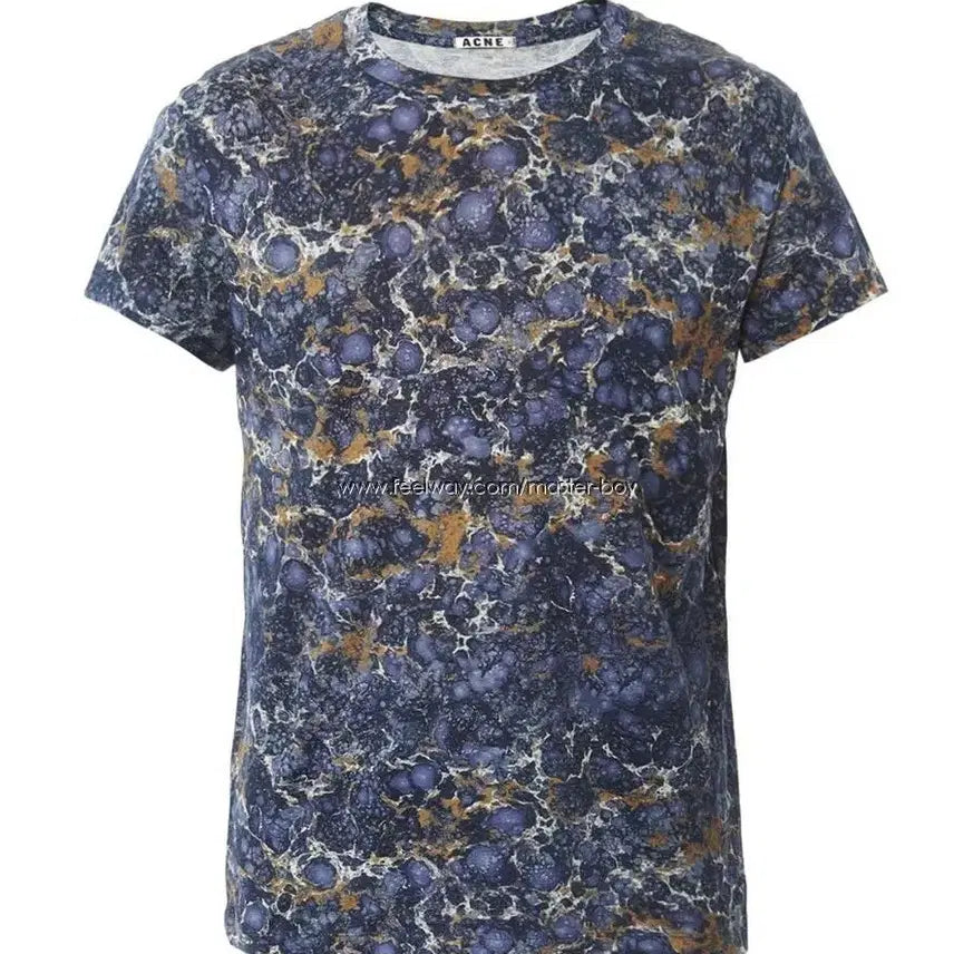 [BUNJANG] Acne Blue Marble Short-Sleeve T-Shirt / Acne 아크네 신상 블루 대리석 마블 반팔 티셔츠