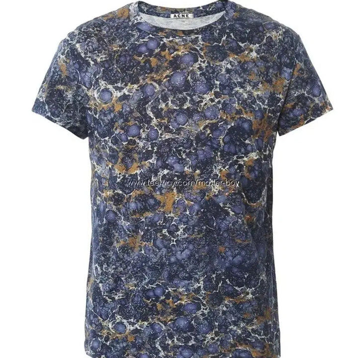 [BUNJANG] Acne Blue Marble Short-Sleeve T-Shirt / Acne 아크네 신상 블루 대리석 마블 반팔 티셔츠