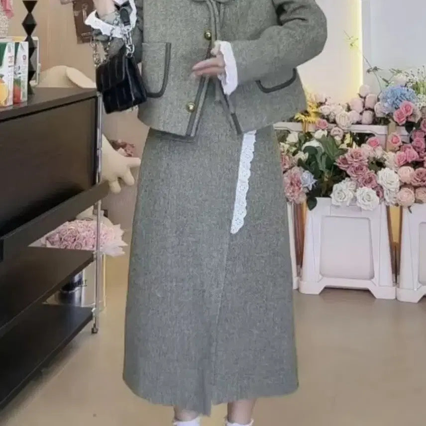 [BUNJANG] Retro Tweed Two-Piece Set - M / 레트로 트위드 투피스-M
