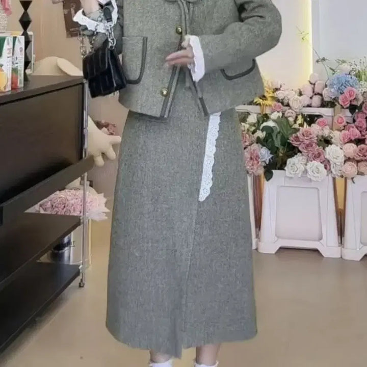 [BUNJANG] Retro Tweed Two-Piece Set - M / 레트로 트위드 투피스-M
