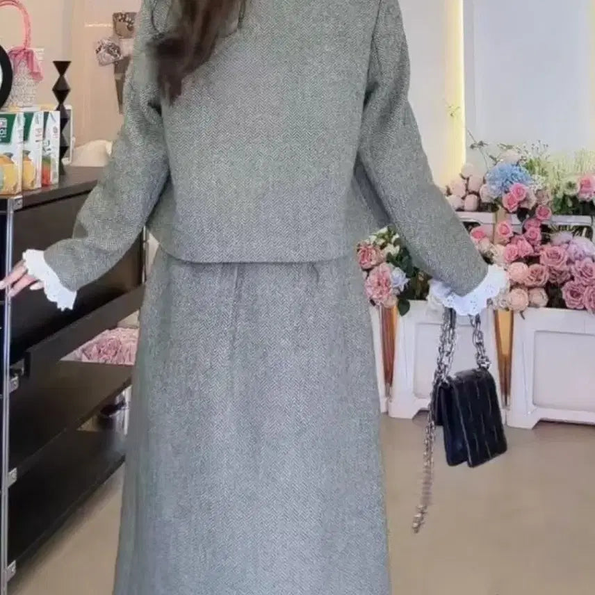 [BUNJANG] Retro Tweed Two-Piece Set - M / 레트로 트위드 투피스-M