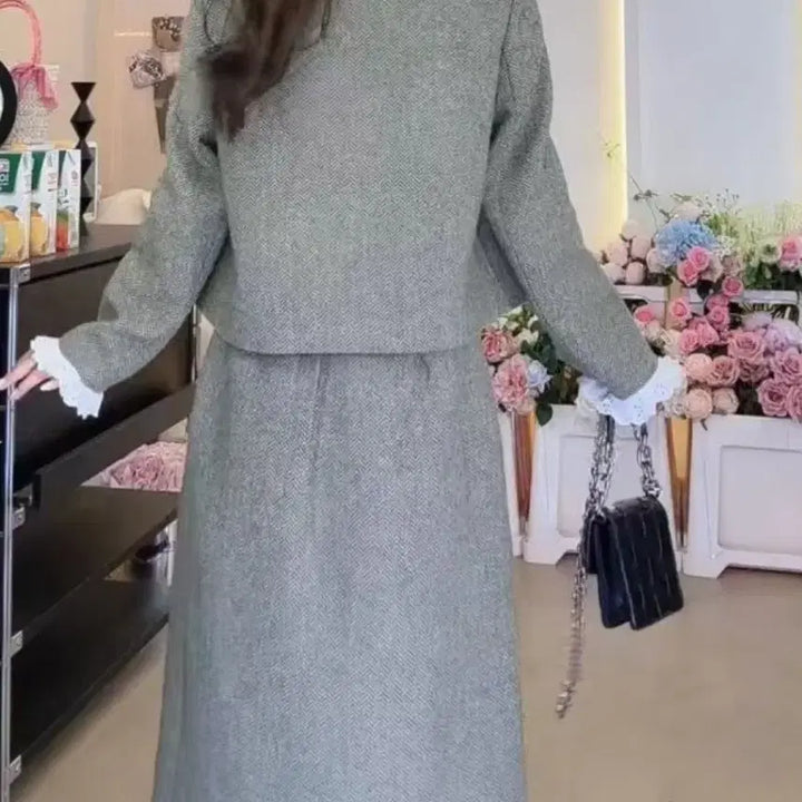 [BUNJANG] Retro Tweed Two-Piece Set - M / 레트로 트위드 투피스-M