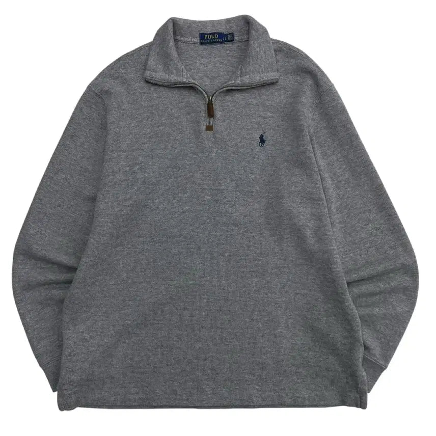 [BUNJANG] Polo Ralph Lauren Navy Pony Gray Half-Zip Sweater L / 폴로 랄프로렌 네이비포니 그레이 반집업 L