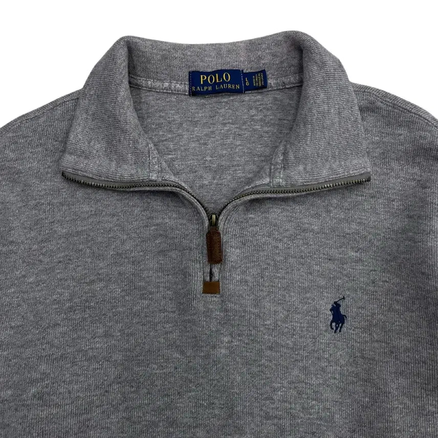 [BUNJANG] Polo Ralph Lauren Navy Pony Gray Half-Zip Sweater L / 폴로 랄프로렌 네이비포니 그레이 반집업 L