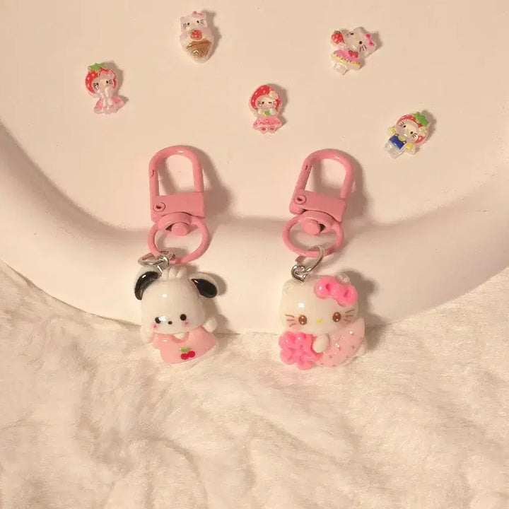 [SOLD OUT] 포차코 &amp; 키티 핑크키링 커플템 우정템