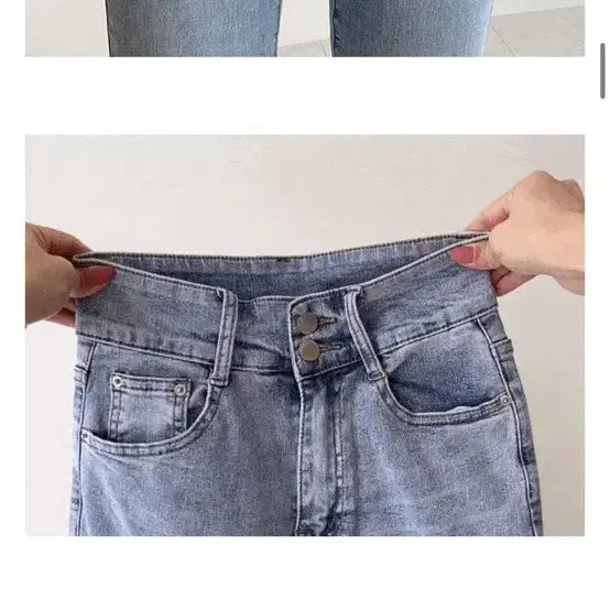 [BUNJANG] High-Waist Bootcut Denim Pants / 새상품 하이웨스트 투버튼 연청 부츠컷 데님 팬츠s