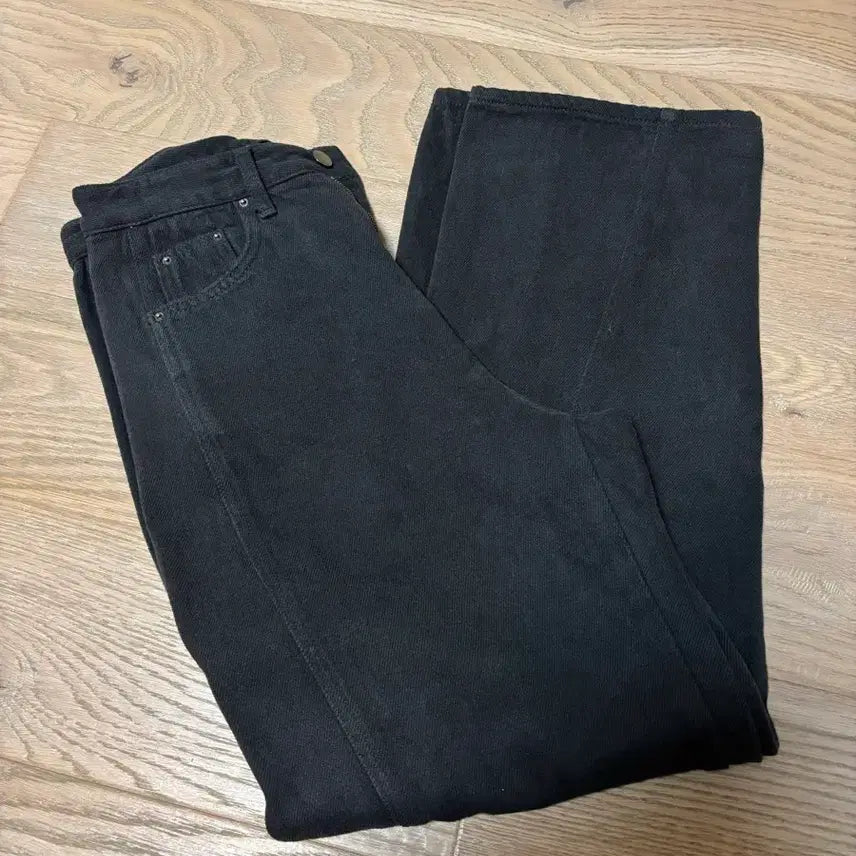 [BUNJANG] Mienne Charcoal Wide Cotton Pants / 미엔느 기모 와이드 코튼 팬츠 차콜