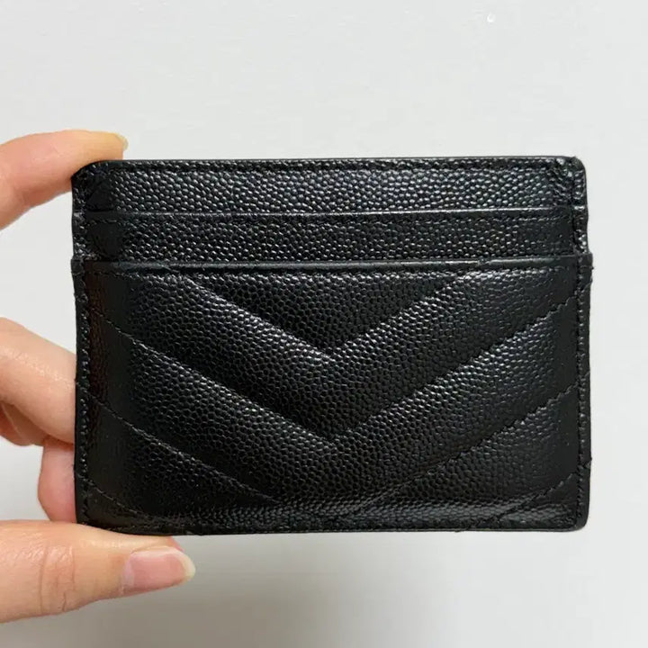 [BUNJANG] Saint Laurent Matelassé Silver Logo Card Wallet / 생로랑 마틀라세 은장 카드지갑