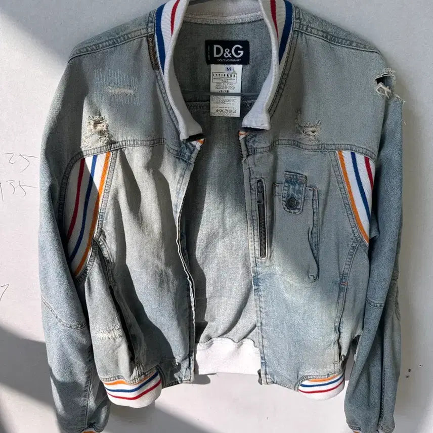 [BUNJANG] D&amp;G Dolce &amp; Gabbana Denim Bomber Jacket M / D&amp;G 돌체앤가바나 데님 봄버 자켓 M