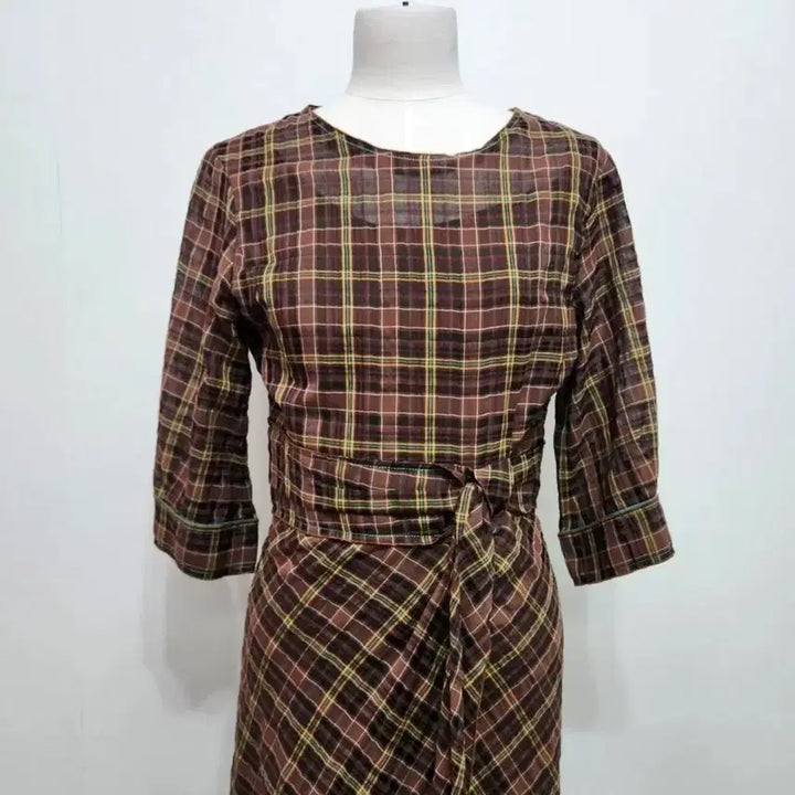 [BUNJANG] DEWL Checkered Waist Twist Dress / DEWL 듀엘 19&