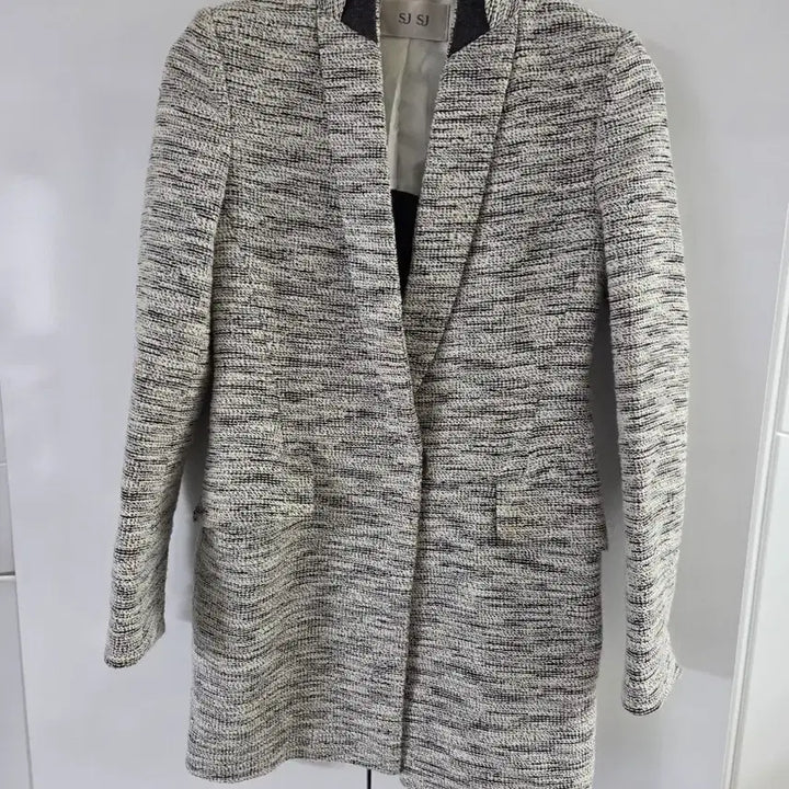 [BUNJANG] Hansum SJ SJ Tweed Long Jacket / 한섬 SJ SJ 트위드 롱자켓 / 고급 오피스룩 / 55