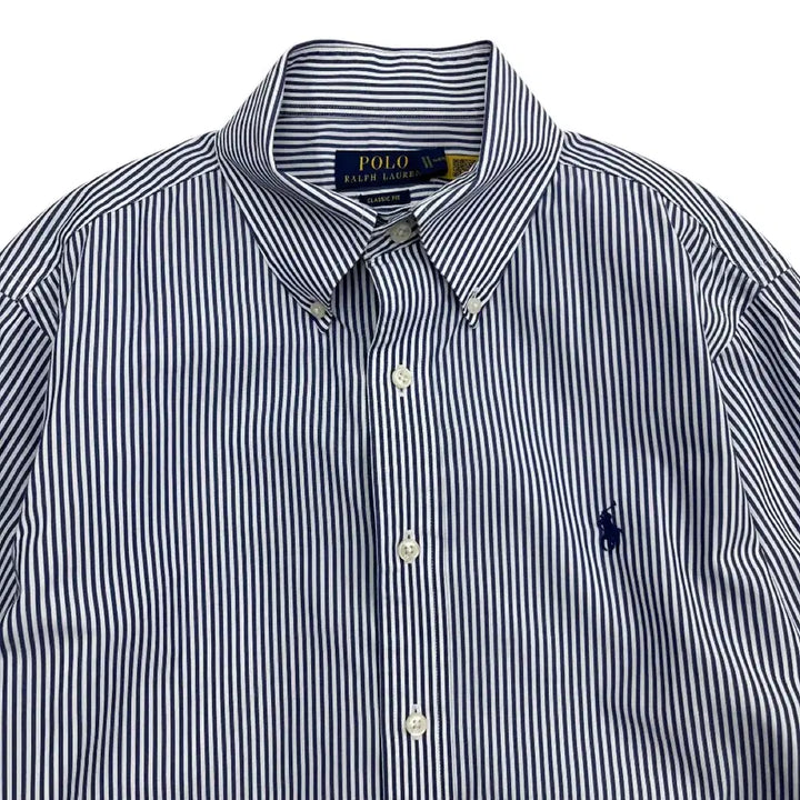 [BUNJANG] Polo Ralph Lauren Navy Striped Shirt S / 폴로 랄프로렌 네이비포니 네이비 단가라 셔츠 S