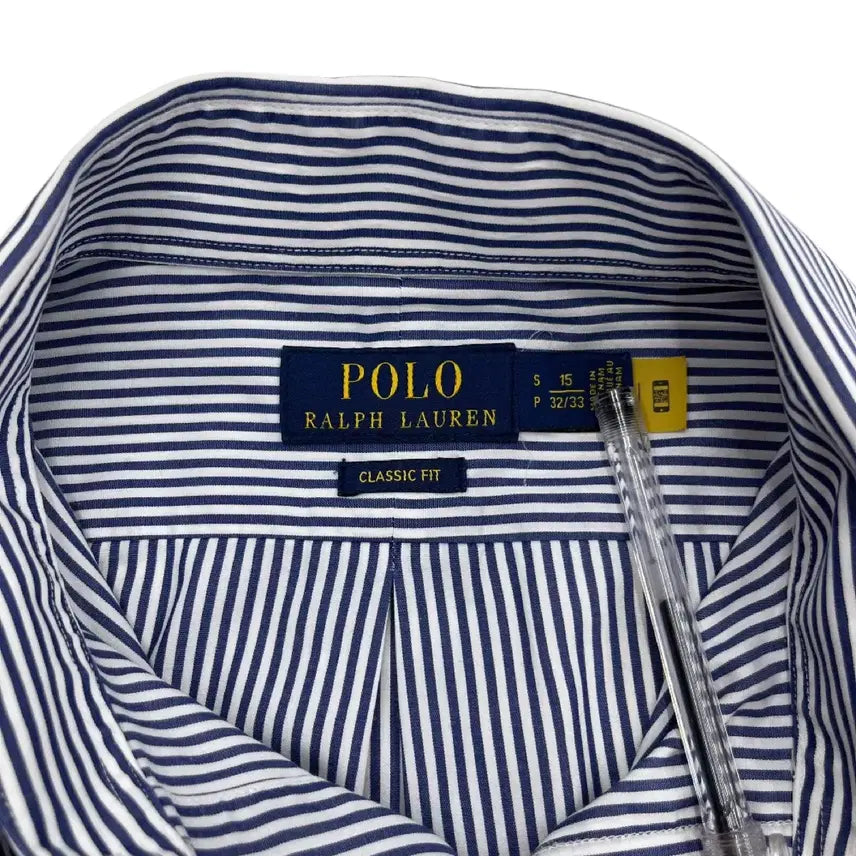 [BUNJANG] Polo Ralph Lauren Navy Striped Shirt S / 폴로 랄프로렌 네이비포니 네이비 단가라 셔츠 S