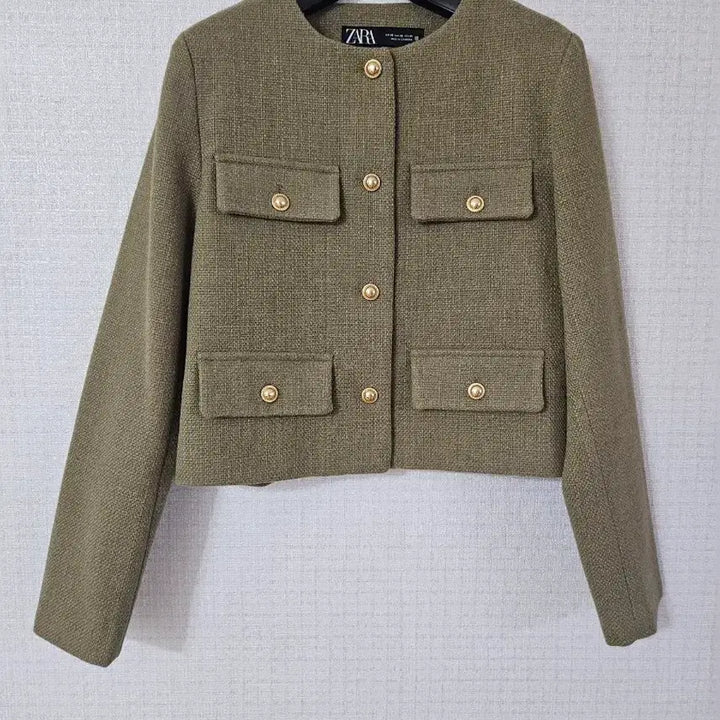 [BUNJANG] ZARA Flap Crop Blazer XS Light Khaki / ZARA 자라 플랩 크롭 블레이저 XS 라이트카키