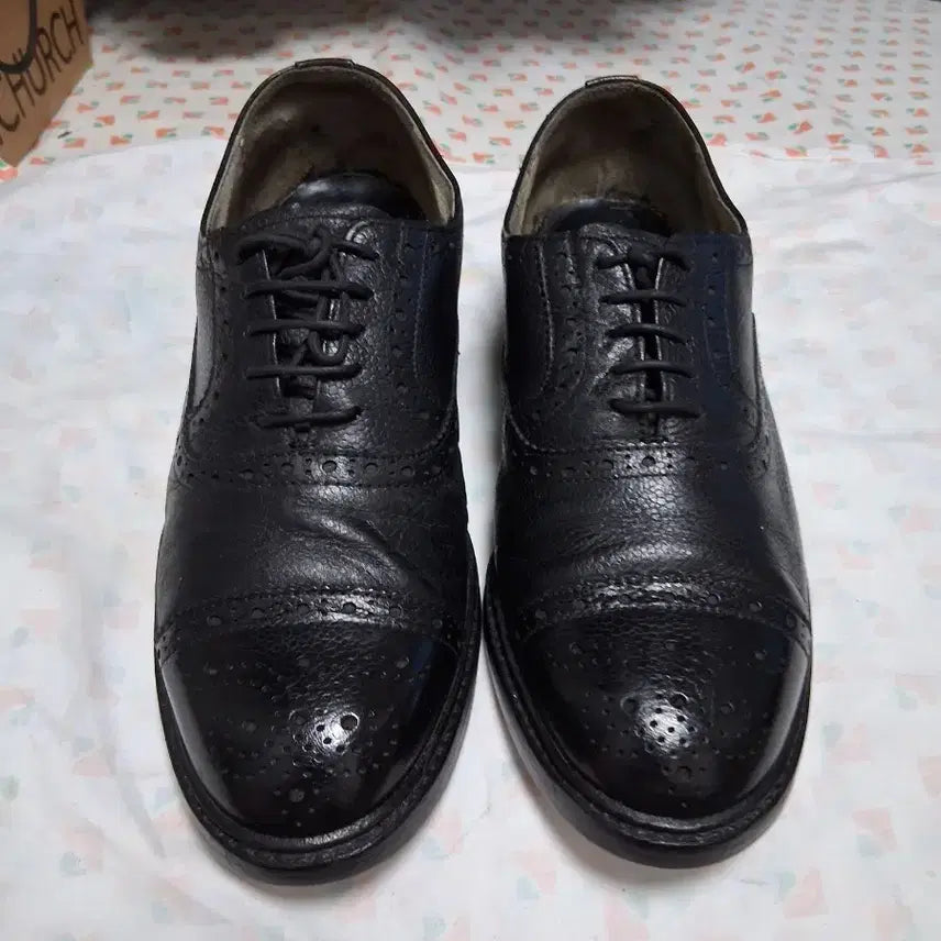 [BUNJANG] REGAL Wingtip Leather Shoes / REGAL-(주)금강-남성.블랙윙팁구두ㅡ250사이즈,택포