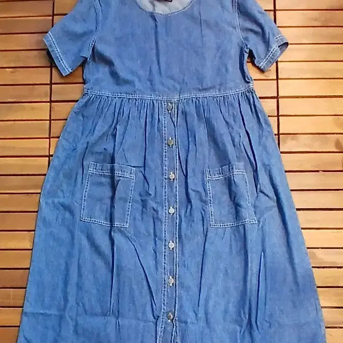[BUNJANG] Vintage Denim Short Sleeve Dress / 데님 청 반팔 원피스 빈티지