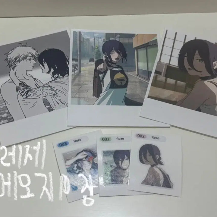[BUNJANG] Chainsaw Man - The Movie: Reze Polaroid Set / 체인소맨 레제 폴라로이드3장+띠부띠부씰3장+메모지10장
