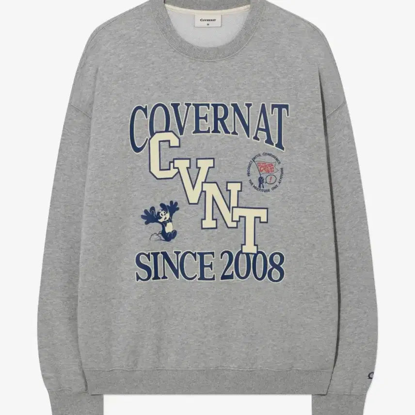 [BUNJANG] Covernat CVNT Graphic Sweatshirt Melange Gray (L) / [새상품] L) 커버낫 CVNT 그래픽 맨투맨 멜란지 그레이