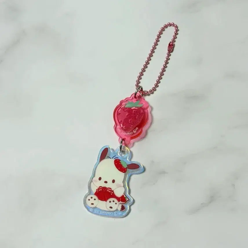 [BUNJANG] Pom Pom Purin Strawberry Keychain / 포차코 딸기키링
