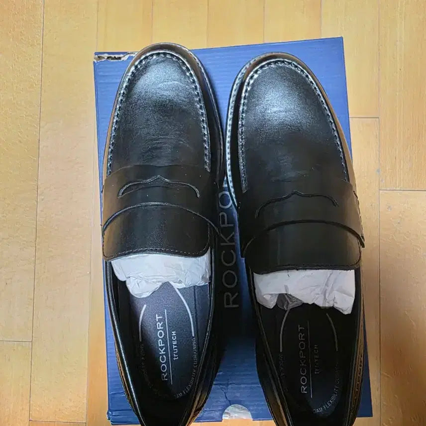 [BUNJANG] Rockport Liam Penny Loafers - Black Leather (Size 12 Wide) / 락포트 남성용 Liam Penny 로퍼, 블랙 가죽, 12Wide