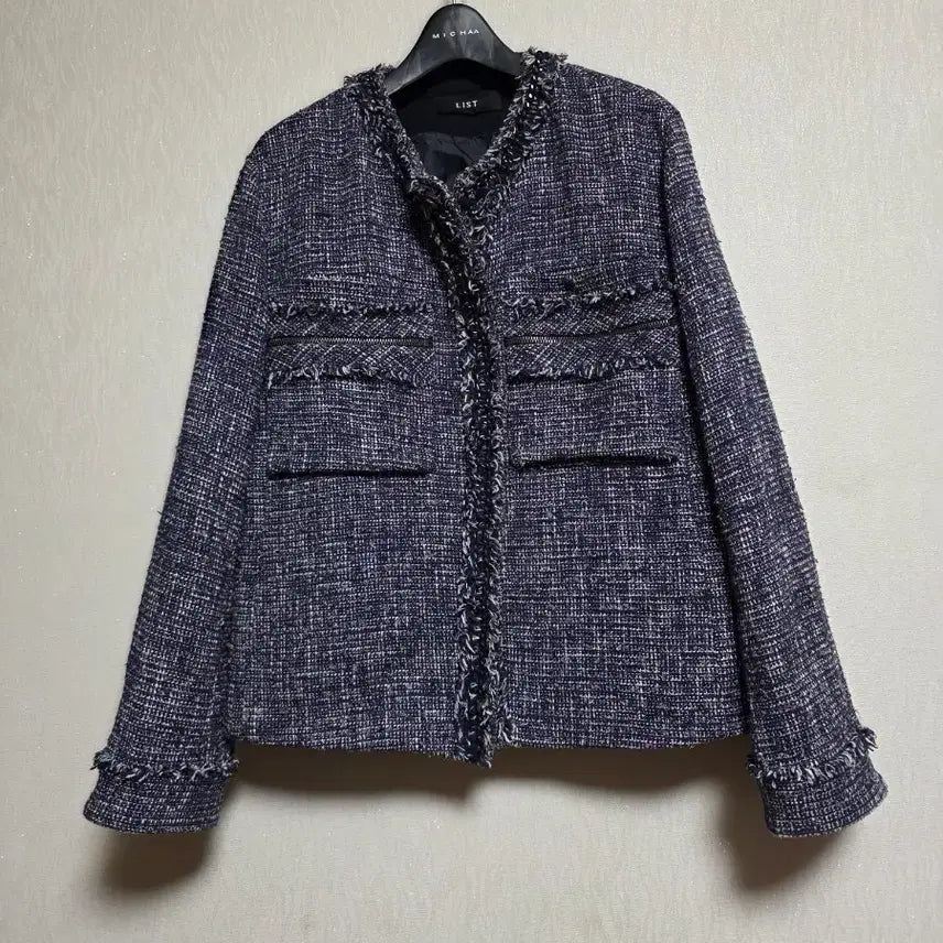 [SOLD OUT] 리스트 트위드 자켓 네이비