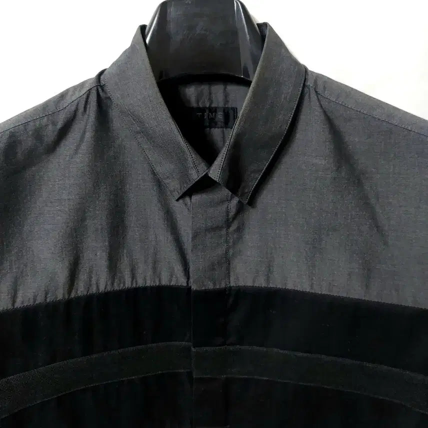 [BUNJANG] Time Silk Linen Blend Shirt Dark Grey / 타임 실크 면 셔츠 95