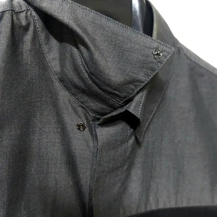 [BUNJANG] Time Silk Linen Blend Shirt Dark Grey / 타임 실크 면 셔츠 95