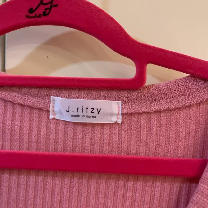 [BUNJANG] J.Ridge Ribbed Pink Long Sleeve T-shirt / 제이릿지 리브 골지 핑크 긴팔티